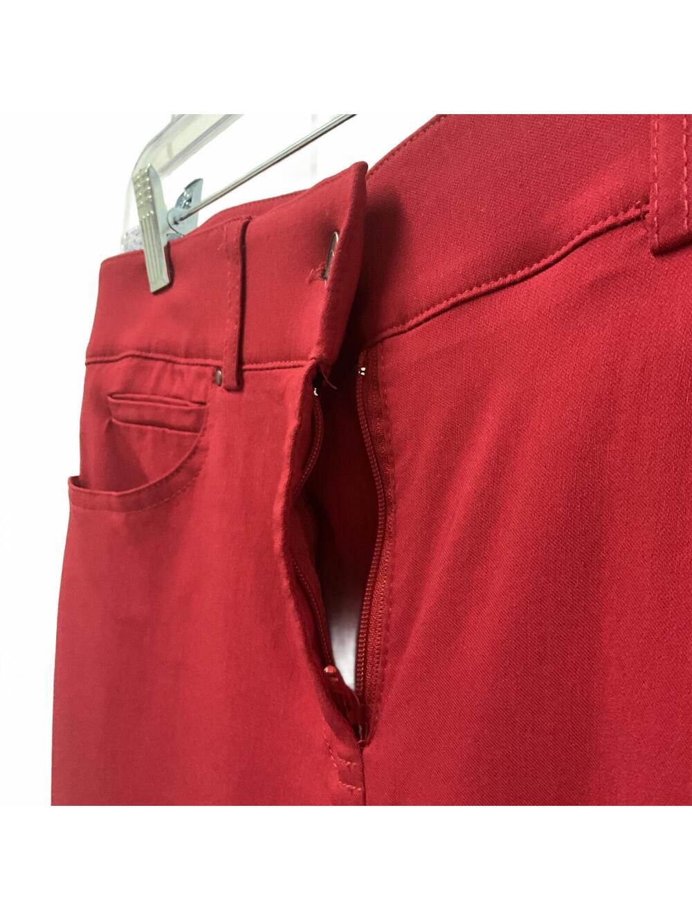 89th and Madison Women's Size 10 Red Cropped Capris Pants Stretch - Picture 4 of 8